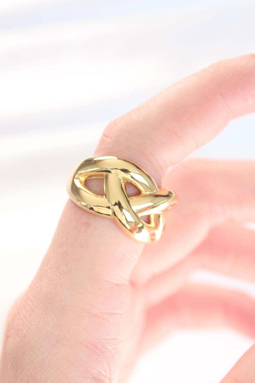 Düğüm Model Gold Renk Ayarlanabilir Yüzük