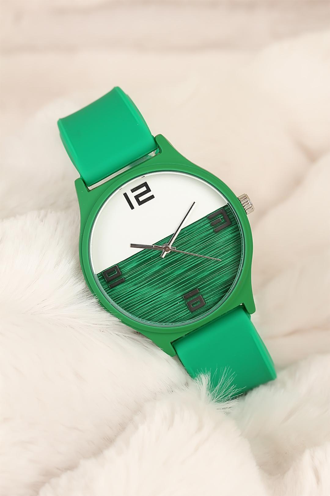 Yeşil Silikon Bayan Saat